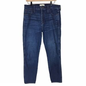 MADEWELL Jeans 10” High Rise Skinny Cropped Slim Dark Wash Stretch Denim Size 31